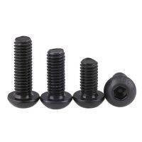 M12 Allen hexagon socket screw semicircular mushroom pan head Hex cup bolt Length 16mm-50mm 10.9G black Nails Screws  Fasteners