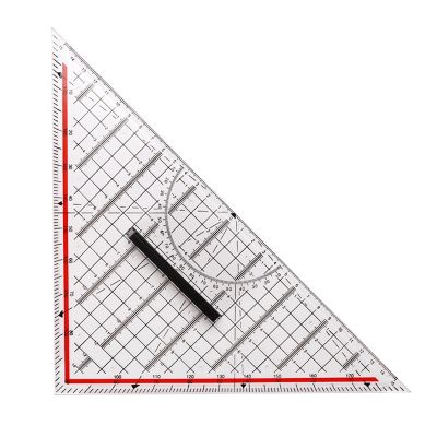 Drawing Triangle Ruler Multi-Function Drawing Design Ruler with Handle Protractor Measurement Ruler Stationery