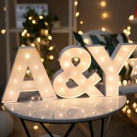 ✳❈❆ Alphabet Letter Lights LED Luminous Number Lamp Battery Power Party Birthday Bedroom Festival Decoration Night Light Home Decor