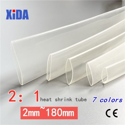 1 Meter Heat Shrink Tube Transparent Clear Black Heat Shrinkable Tubing Wrap Wire Kits 2:1 Wrap Wire Sell Connector Cable Sleeve Electrical Circuitry