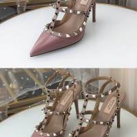 C0D VT womens rivet high heel sandals rivet pointed toe stiletto sandals leather straps Baotou bridesmaid wedding shoes