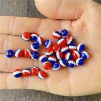 JunKang 100pcs 8mm mixed batch of colorful resin national flag pattern DIY handmade necklaces bracelet spacer beads jewelry Cables