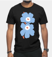 Marimekko Unikko（flower）graphic printed 100% Cotton Round neck Men Short Sleeve T-Shirt for men