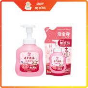 Sữa tắm gội cho bé Arau Baby 100% thảo mộc tự nhiên chai 450ml + túi 400ml