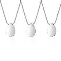 3X Personalized Teardrop Shape of Waterdrop Cremation Urn Necklace with Fill Kit for Ashes Cremation Jewelry