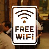 【LZ】⊕۩  4 X Free WiFi Window Sign Vinyl Sticker for Cafe Shop Salon Pub Bar Restaurant Hotel