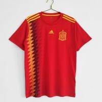 2022 2023 ล่าสุด เสื้อกีฬาแขนสั้น ลายทีมชาติฟุตบอล Spain 2018 แนวเรโทร ไซซ์ S-XXL