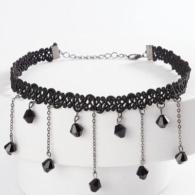 JDY6H Goth Black Velvet Choker Necklaces Gothic Style Rope Women Neck Decoration Chocker Jewelry on Girl Neck Accessories