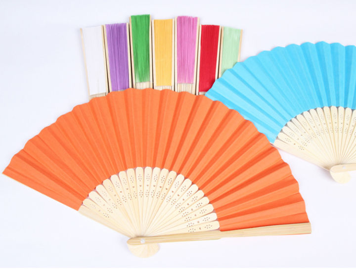 Paper Fan Paper Folding Paper Fan Decor Hand Fans DIY Blank Paper Fan for Wedding  Gift Keeping Cool