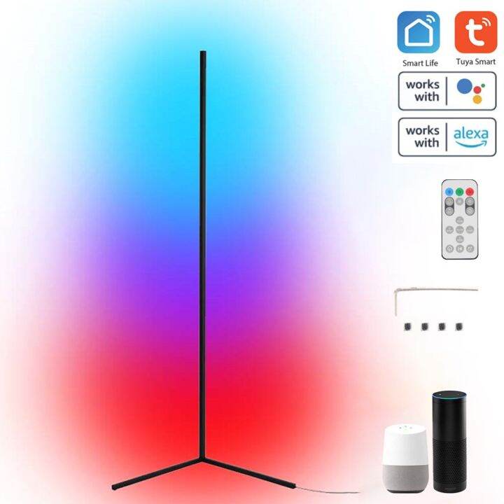 Tuya Wifi RGB LED Corner Floor Lamp Background Atmospheres Lamp Living