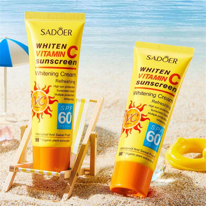 【fillurb】sadoer Vitamin C Sunscreen Whitening Cream Spf60 Isolation Sunscreen Sweatproof 4425