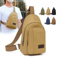 Summer New Men Chest Bag Trendy Canvas Crossbody Bag for Boys Multi-layer Design Shoulder Bags Large Capacity Storage Bags 【AUG】