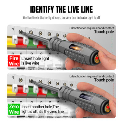 ปากกาทดสอบแรงดันไฟฟ้าแบบดิจิตอล AC การทดสอบการเหนี่ยวนำแบบไม่สัมผัสดินสอโวลต์มิเตอร์เครื่องตรวจจับไฟฟ้าไขควงไฟฟ้าตัวบ่งชี้