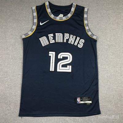 2022 NBA ครบรอบ 75 ปี Memphis Grizzlies #12 เสื้อกีฬาบาสเก็ตบอล Ja Morant สีดํา