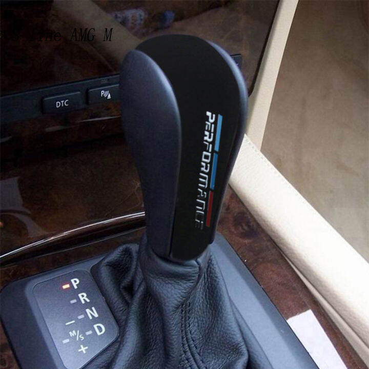 Suede Leather Car Wrapping Abs Gear Shift Knob Trim Cover Pelekat