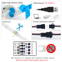 บลูทูธ USB หลอดไฟ LED Strip RGB 5050 WS2812B การควบคุมระยะไกลที่มีความยืดหยุ่นไดโอดโคมไฟเทป5โวลต์16สีทีวีสก์ท็อปเทศกาลแสงไฟ