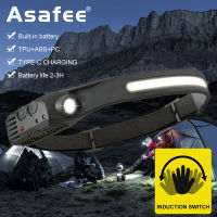 Asafee ไฟหน้า W689-1 XPG + LED + COB ไฟหน้า300LM สีขาวสีแดงพร้อมแบตเตอรี่ในตัวชาร์จ USB กันน้ำสำหรับตกปลาวิ่งไฟฉายตั้งแคมป์