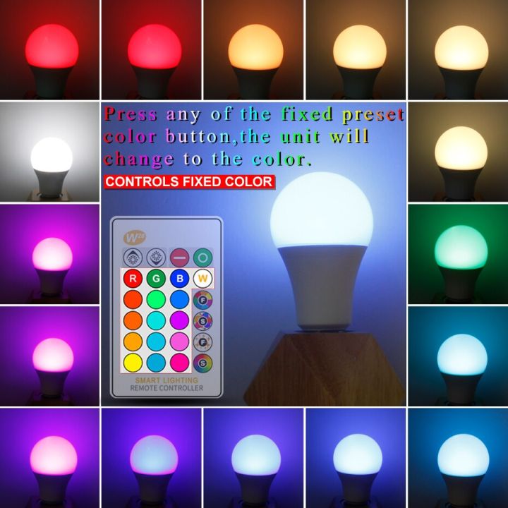 new-lan84-led-หรี่แสงได้-rgb-rgbw-rgbww-สีในบ้านหลอดไฟแอลอีดีสำหรับ-e27-5w-10w-15w-ac85-265v-รีโมทคอนโทรล-ir-24ปุ่ม