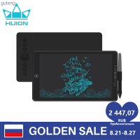 HUION แผ่น H320M แท็บเลตวาดรูป10.2X6.2นิ้ว LCD เขียนแผ่นเขียนลายเซ็นการเชื่อมต่ออุปกรณ์สไตลัสปราศจากแบตเตอรี่ Guteng