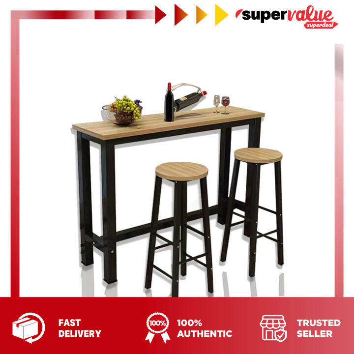 SuperValue Minimally Long Bar Table Dining Table with Chair Combination