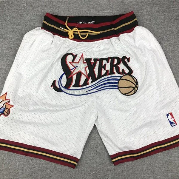 NBA_ Men Basketball Shorts JUST DON Pocket Retro Team Stitched