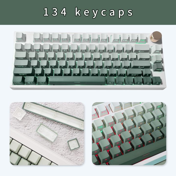 134คีย์-double-shot-pbt-keycaps-ด้านบนด้านพิมพ์-keycaps-โปรไฟล์-oem-shine-ผ่าน-keycap-สำหรับ-cherry-gateron-mx-switches-keyboard