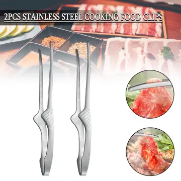 Japanese Stainless Steel Grill Tongs Bread Steak Elongated BBQ