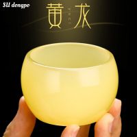 Yellow Dragon Jade Porcelain Tea Cup Master Cup Single Cup Thickened Large Glass Glass Tea Cup Kungfu Tea Set Crystal Clear Cup