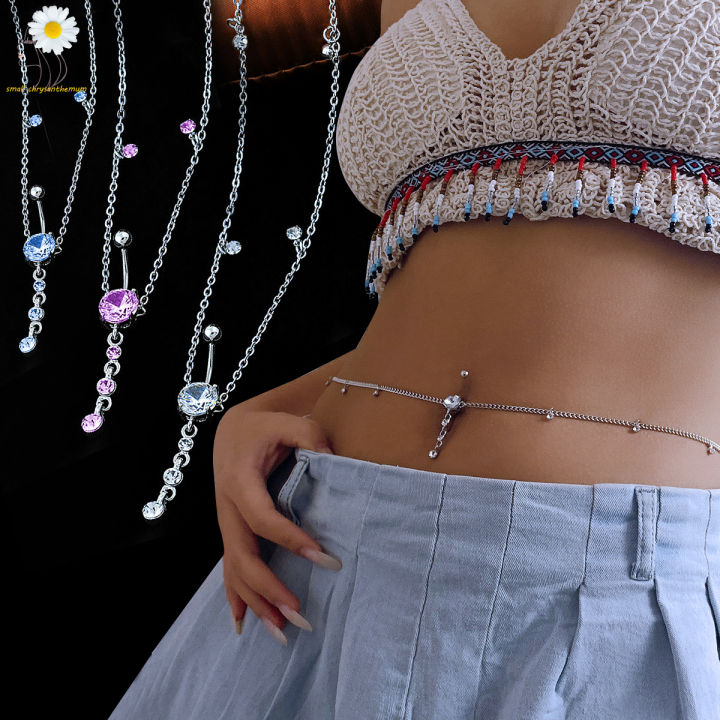 Rhinestone Dollar Sign Waist Chain Summer Navel Piercing Dangle Belly  Button Rings Waist Chain Diamond Belly Chain Bikini Crystal Waist Chain for