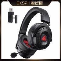 Headphone Gaming ไร้สาย EKSA-2.4Ghz บลูทูธ5.0เกมชุดหูฟัง E900 BT สำหรับพีซี/PS4/PS5/Xbox พร้อมไมโครโฟน ENC J28เวลาแฝงต่ำ20Ms