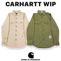 ☬☒☈Carhartt Carhartt เสื้อโค้ทคู่รักชายและหญิงเสื้อคาร์ฮาร์ตสีล้วนแบบย้อนยุคสไตล์ย้อนยุคแขนยาว