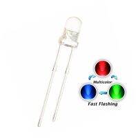 【CW】◈  100pcs 3mm Fast Flashing Led 3 mm Tricolor Round 20mA Emitting Diode Multicolor Flicker