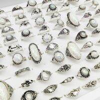 【YF】☼✹◇  20pcs/Lot Resin Big Rings Antique Plate Hot Fake Stone Jewelry Decorate Bar