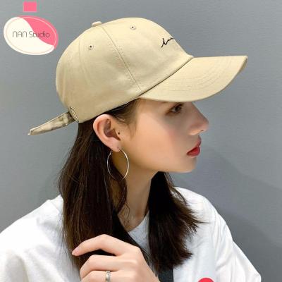 LYGJZC เรียบง่าย ผู้หญิง ฝ้าย ฤดูร้อน Snapback เย็บปักถักร้อย หมวกกันแดด ตัวพิมพ์ใหญ่ หมวกเบสบอล