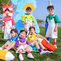 [COD] Boys and girls overalls 2023 summer new short-sleeved Liuyi childrens kindergarten photo graduation performance