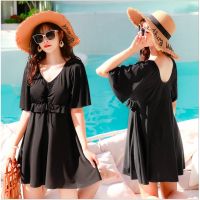 women Swimsuit split suit Slim plus size gather swimwear beach seaside dress L—XXXL