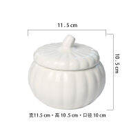 450ml Ceramic Pumpkin Bowls with Lid,Baking Pan Oven,Decor Tableware,Oven Soup Salad Bowl,Redyelloworangewhite