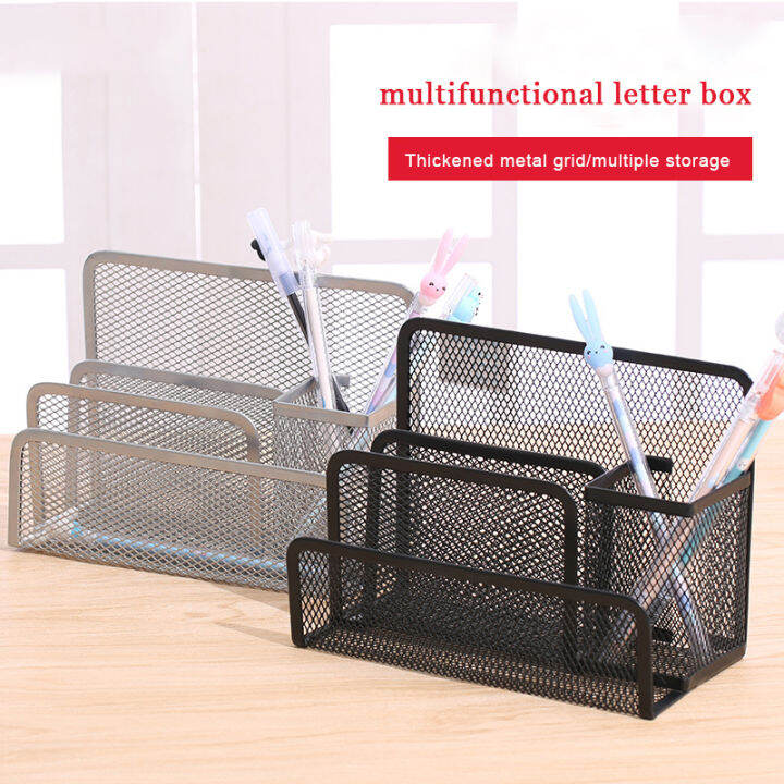 Desktop Office Stationery Pen Holder Folder Letter Grid Barbed Wire ...