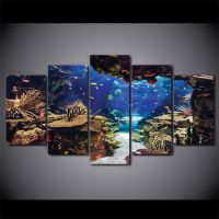 บทคัดย่อ Sea World Landscape Picture Posters-5Pcs-Wall Art - Modular Canvas - HD Printed Paintings - Home Decor - Living Room Decoration