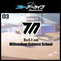 03สติกเกอร์โลโก้เกม BlueArchive-Millennium Science School ตกแต่งมือถือ รถยนต์ มอเตอร์ไซค์ laptop computer งานพิมพ์