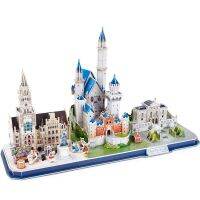 Cubicfun 3D Puzzle Bavaria Cityline Building Model Kits Neuschwanstein Castle New Town Hall Linderhof Jigsaw For Adults Kids