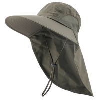 hjk☊  Hat Men Cotton Boonie with Neck Flap Outdoor UV Protection Large Wide Brim Hiking Fishing