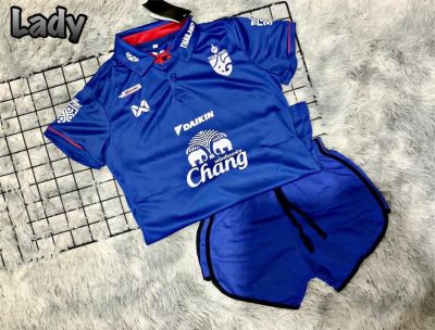 ชุดกีฬาหญิงฟรีไซส์⚽ (ป้ายXLฟรีไซส์อก32-38) ชุดทีมไทยฟุตบอล (ได้ 2ชิ้นเสื้อ+กางเกง) ผ้าดีใส่สบายเข้ารูป พร้อมส่งทันที🚀
