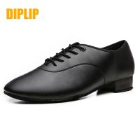 【Dog Egg Shop】  DIPLIP ใหม่เอี่ยมละตินรองเท้าเต้นสไตล์โมเดิร์นผู้ชาย39; S บอลรูม Tango เด็กชายรองเท้าสีดำสีขาว