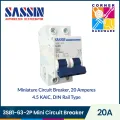 SASSIN Miniature Circuit Breaker 3SB1-63-2 Pole 20 Ampere 4.5K | Lazada PH