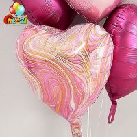 【Affordable variety of balloons】5ชิ้น18นิ้วลวดทองเนื้ออาเกตลูกโป่งดาวหัวใจฮีเลียมบอลลูนตกแต่งงานแต่งงานงานเลี้ยงวันเกิดอากาศ G Lobos ทารกฝักบัว