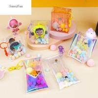 SUNNYFAN กระเป๋าเครื่องสำอางลิปสติกห้อยกุญแจสร้างสรรค์กระเป๋าลำลอง,Dompet Koin ห้อยกุญแจโรงรถชุดเก็บของเล่นตุ๊กตาโซ่กระเป๋าสี่เหลี่ยมขนาดเล็กกระเป๋าผู้หญิงตาบอดกล่องใส่กระเป๋ากระเป๋าเก็บของโปร่งใส