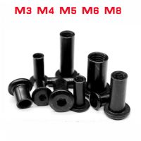 10pcs M3 M4 M5 M6  Black Zin Plated Large Flat Hex Hexagon Socket Head Rivet Connector Insert Joint Sleeve Cap Butt Nut Nails Screws Fasteners