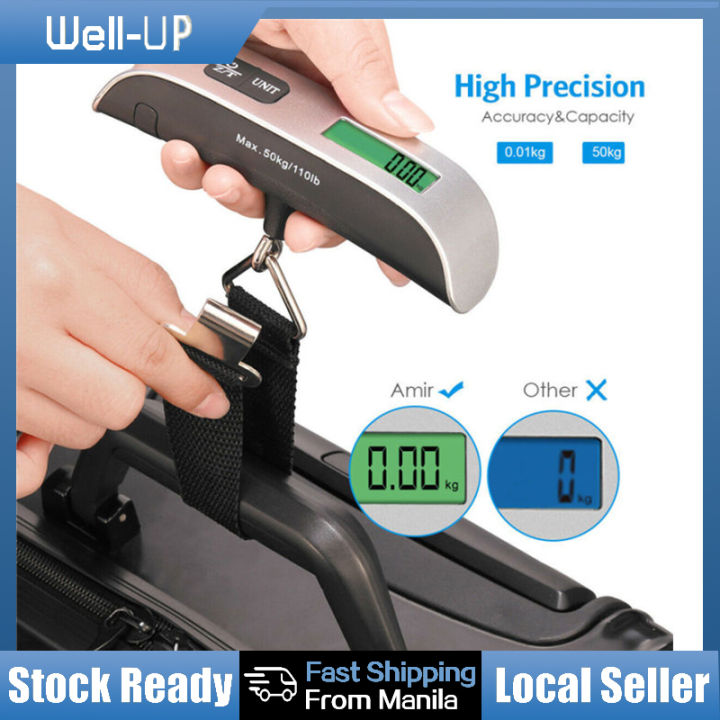 50kg/110lb Portable Electronic Hand Luggage Scale LCD Digital Display  Balance Scale Suitcase Travel Weighs Baggage