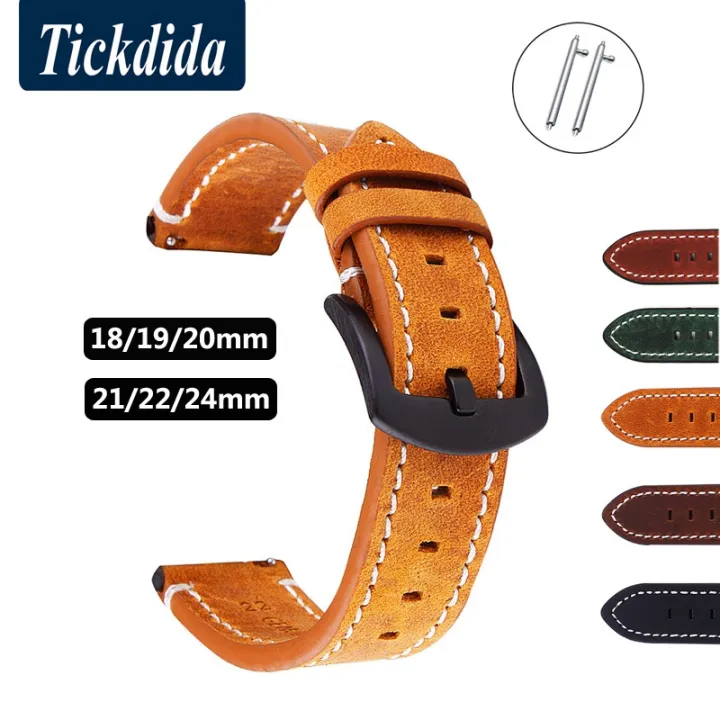 Genuine Leather Wrist Watch Band Watch Strap Replacement 18/20/22mm ...